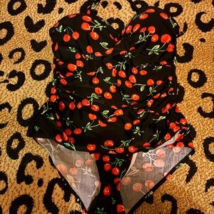 Cherry Print Ladies One Piece Swimsuit